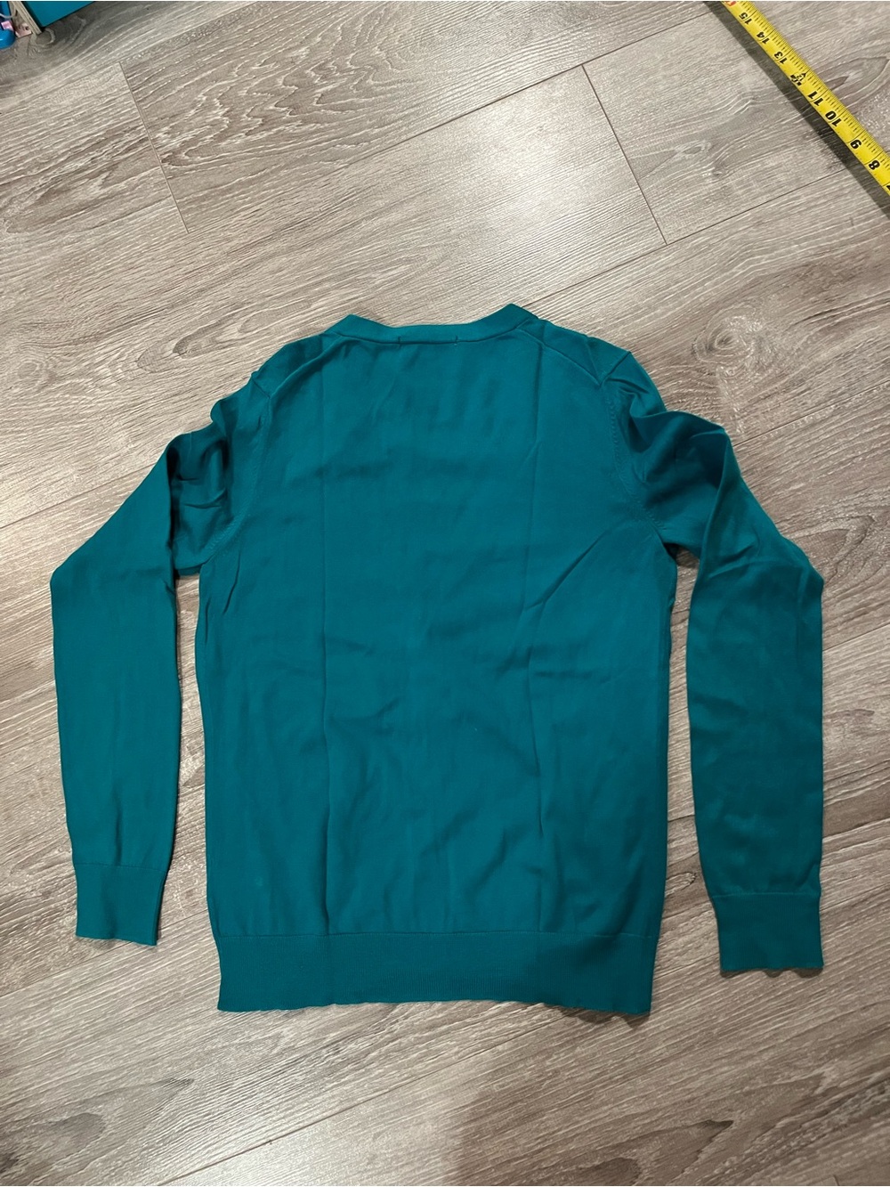 Uniqlo 100% cotton knit Teal V-Neck Button Cardigan Sweater. Womens small-medium - Picture 7 of 11
